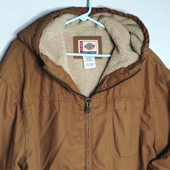Dickies sherpa lined hooded jacket XL canvas duck workwear - Picture 3 of 11